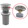 Донный клапан сифона для умывальника цельнометаллический с переливом и большой заглушкой